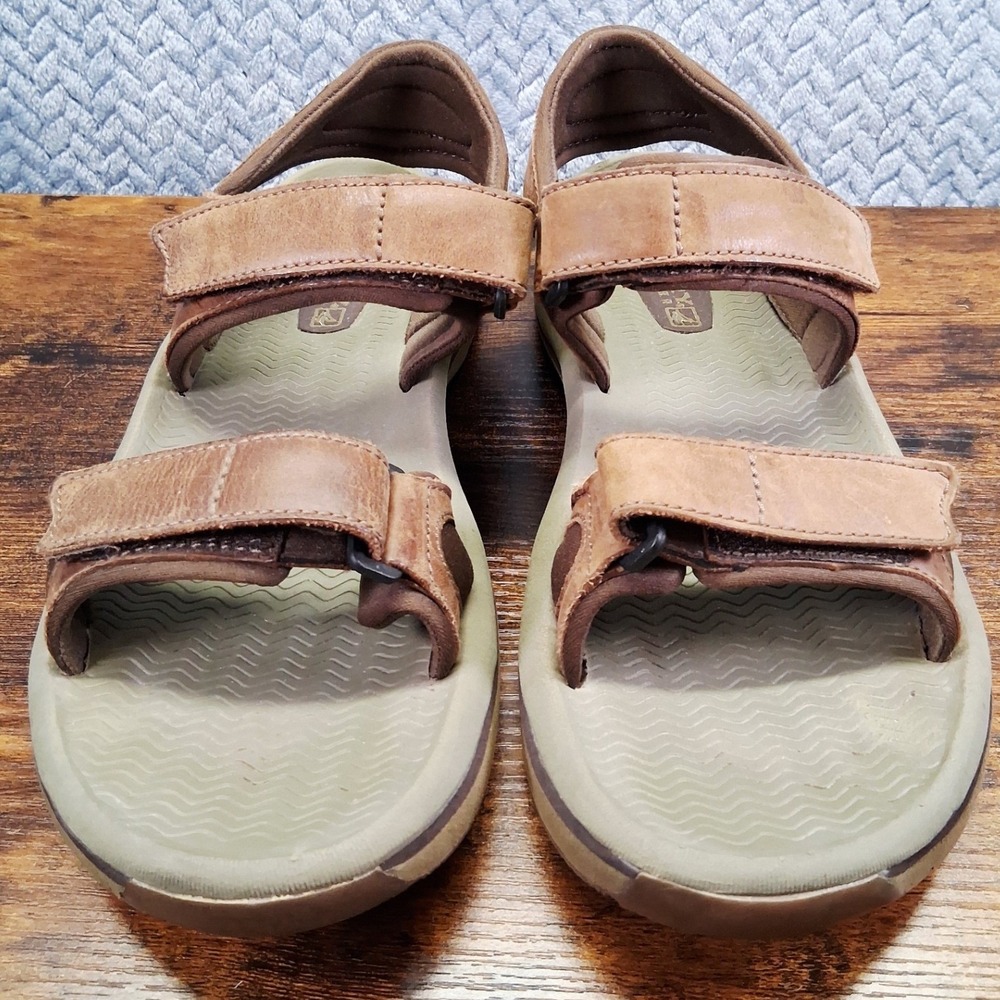 Sperry Top-Sider Mens Baitfish Tan Leather Adjustable Sport Sandals Size 9M